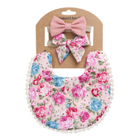 Linen Cotton Solid Color Printing Children Double-Sided Bib Bib Baby Saliva Pocket
