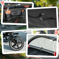 One-Click Foldable Dog Stroller for M, L Dogs, Pet Stroller, Black