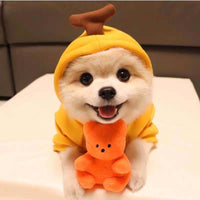 Cute Fruit Dog Clothes For Small Dogs Hoodies Winter Warm Fleece Pet Clothing Puppy Cat Costume Coat For French Chihuahu