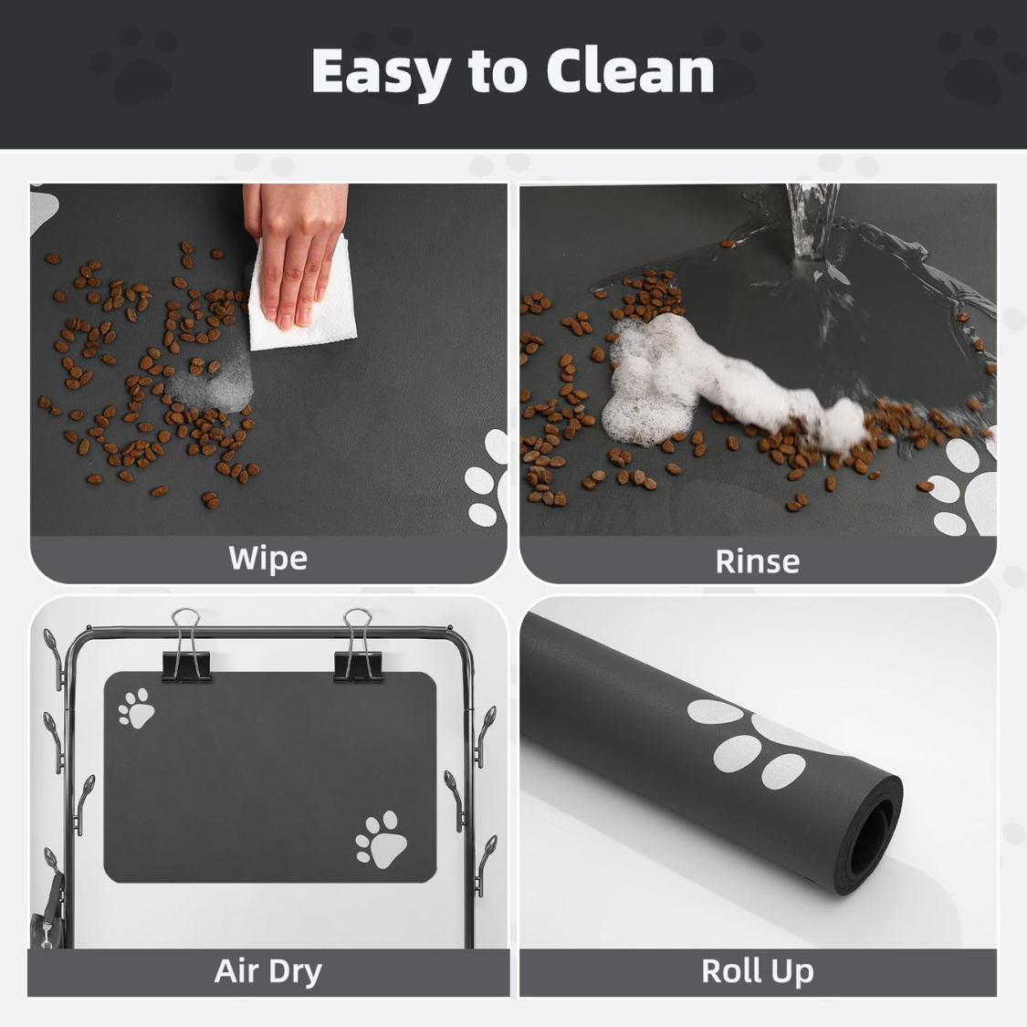 Pet Feeding Mat-Absorbent Dog Mat For Food And Water Bowl No Stains Easy Clean Dog Food Mat-Quick Dry Water Dispenser Pu