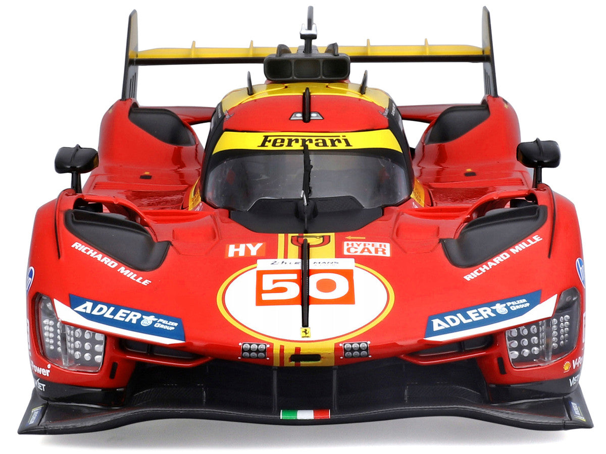 Ferrari 499P #50 Antonio Fuoco - Miguel Molina - Nicklas Nielsen "Ferrari AF Corse" Winner "24 Hours of Le Mans" (2024) "Racing" Series 1/18 Diecast Model Car by Bburago