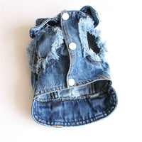 Pet Dog Cat Blue Denim Jeans Jacket Coat Vest - BIG FRENCHIES