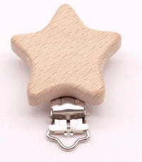 Modern Wood Naural Nipple Chain Accessories BPA Free Cute Modelling Beech Pacifier Clip Small Elephant Heart-shaped Holder for Pacifier - BIG FRENCHIES