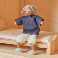 Grandfather Dollhouse Figure - Medium Skin Tone - BIG FRENCHIES