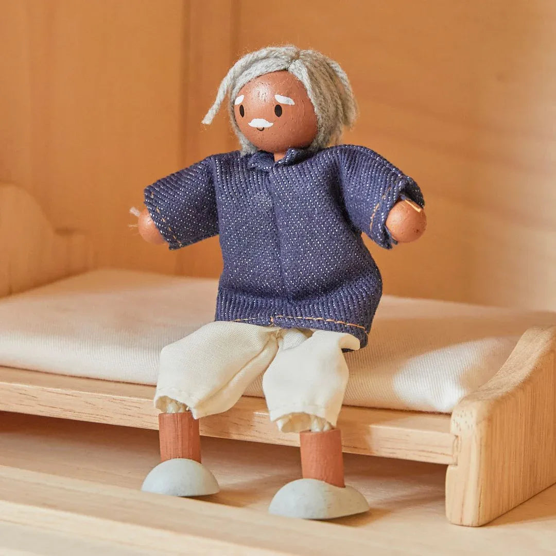 Grandfather Dollhouse Figure - Medium Skin Tone - BIG FRENCHIES