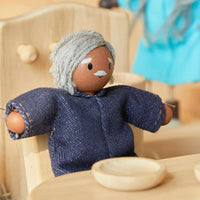 Grandfather Dollhouse Figure - Medium Skin Tone - BIG FRENCHIES