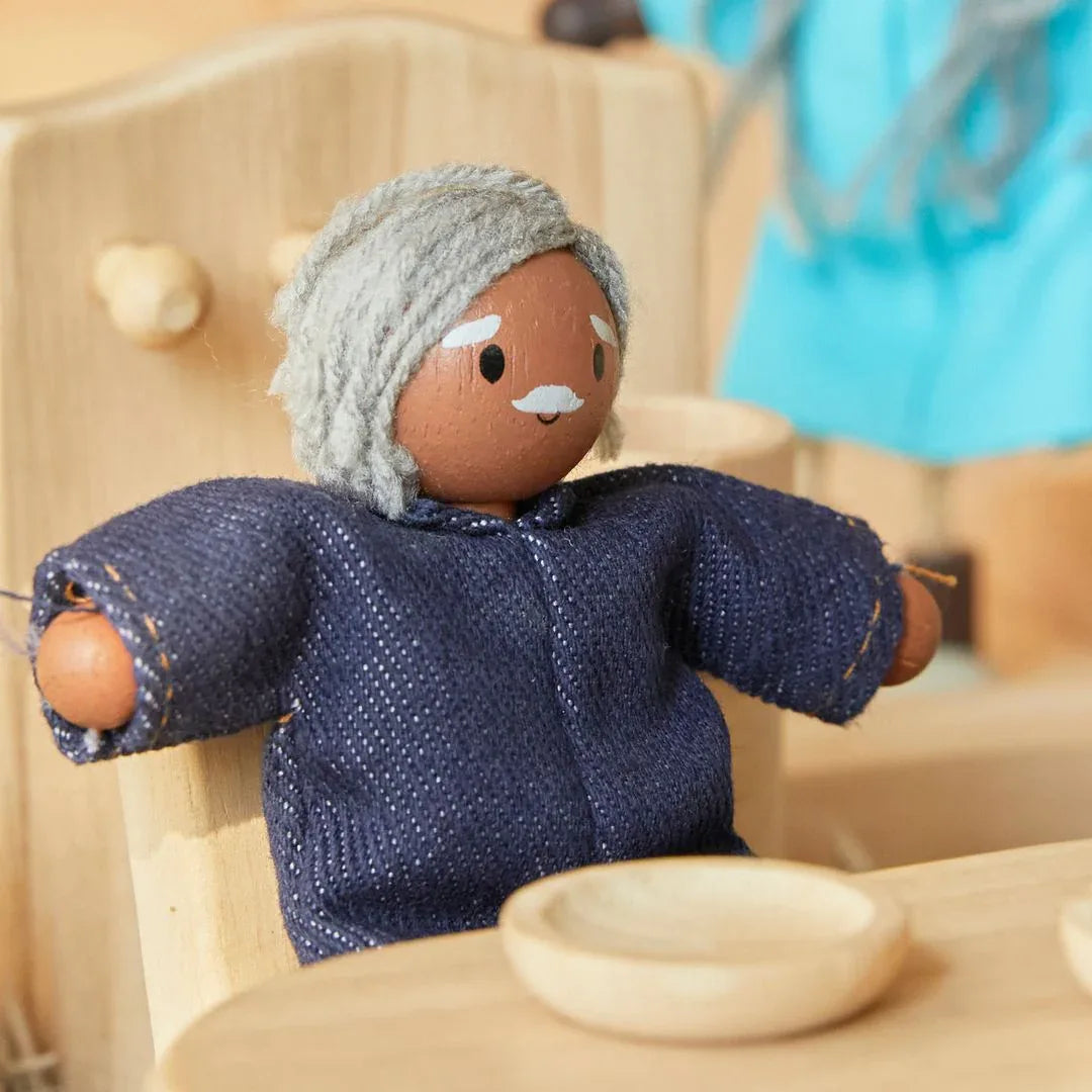 Grandfather Dollhouse Figure - Medium Skin Tone - BIG FRENCHIES