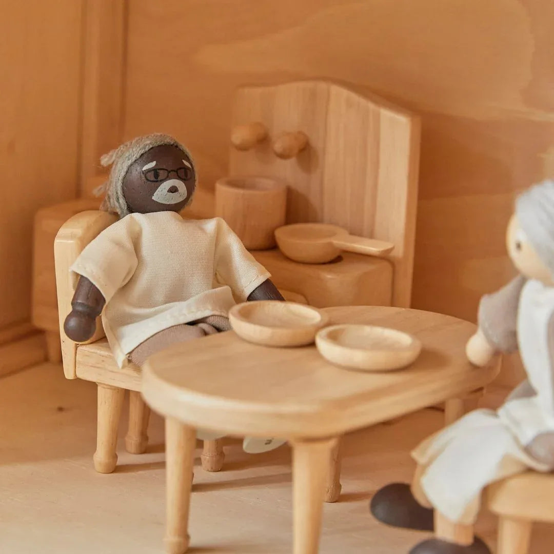Grandfather Dollhouse Figure - Dark Skin Tone - BIG FRENCHIES