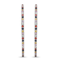 2.24 Carat Genuine Multi Sapphire .925 Sterling Silver Earrings