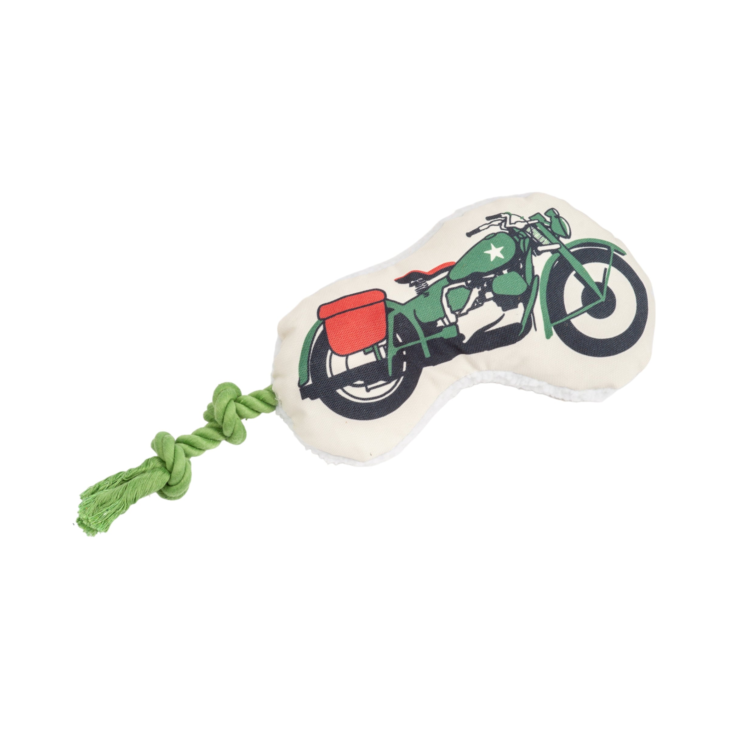Country Living Retro Army Motorcycle with Squeaker & Crinkle Paper Plush Dog Toy - BIG FRENCHIES