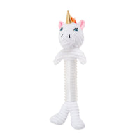 Country Living Thermoplastic Rubber Skinny Unicorn Corduroy Plush Dog Toy – with Squeaker & Crinkle Paper - BIG FRENCHIES