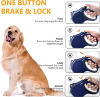 16ft Retractable Dog Leash with Dispenser and Poop Bags - BIG FRENCHIES