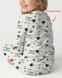Custom Dogs Photo "Protected By" Bamboo Two Piece Long Sleeve Pajama Set
