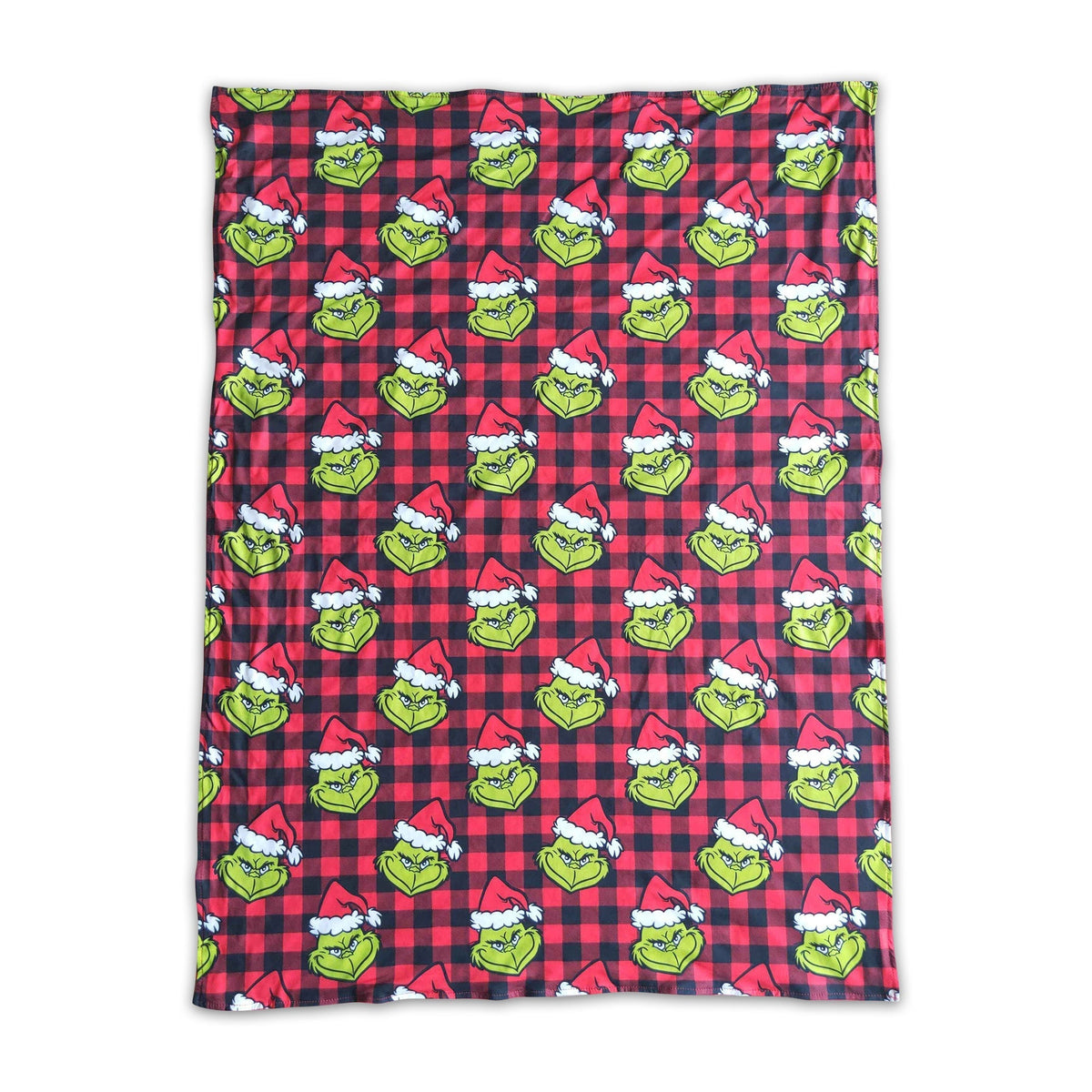 Plaid green face milk silk minky blankets - BIG FRENCHIES