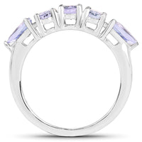 2.33 Carat Genuine Tanzanite .925 Sterling Silver Ring