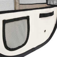 Dog Playpen Blue and Cream Polyester, Steel 43.3 x 43.3 x 22.8 in