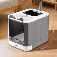 Elevated Leak Proof Elf White Cat Litter Box, Made Of Sturdy And Durable Materials, Also Suitable For Multi Cat Househol