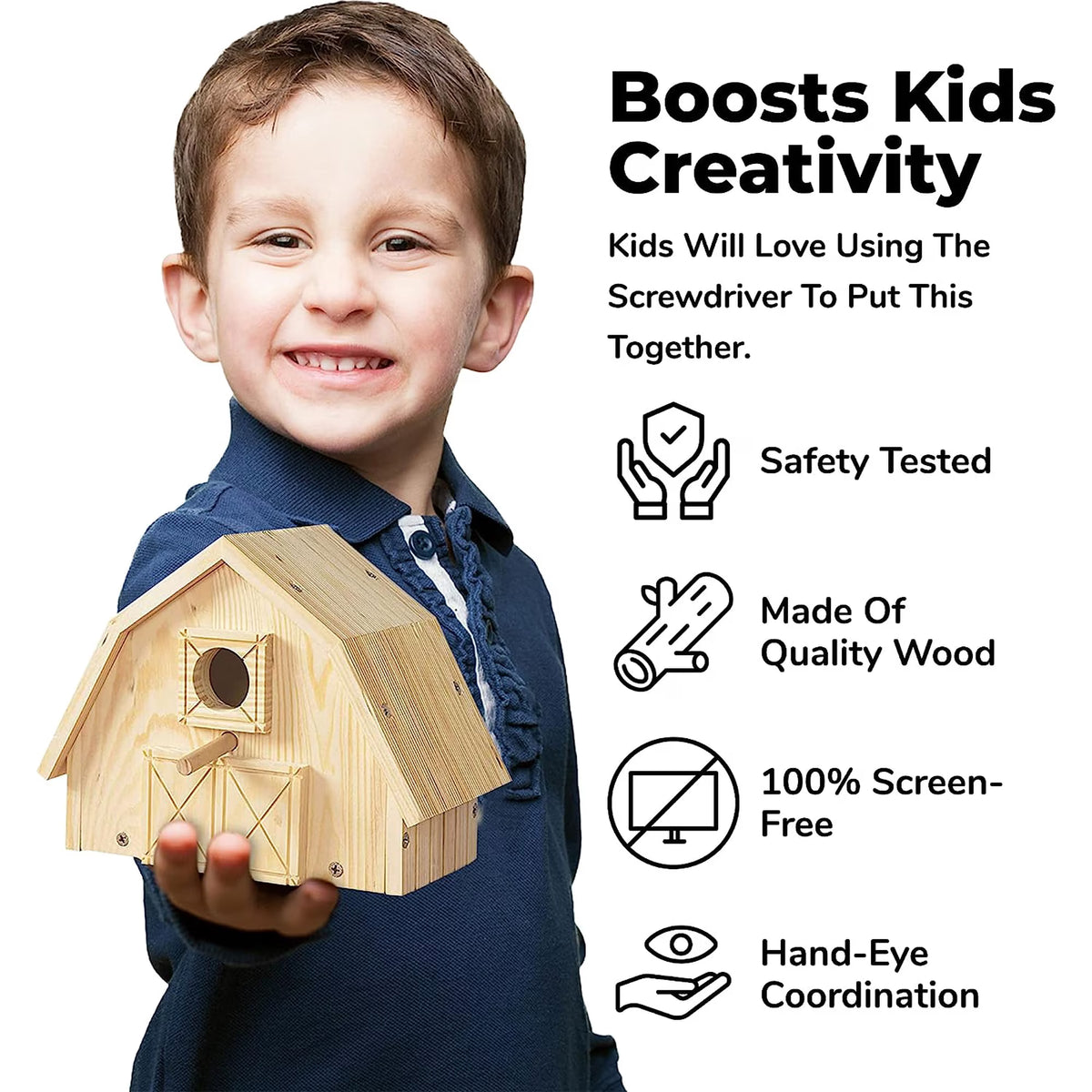 Kraftic Woodworking Building Kit for Kids and Adults, 3 Educational DIY Carpentry Construction Wood Model Kit Toy Projects for Boys and Girls - Build a Wooden Off-Road Vehicle, Flatbed, Barn