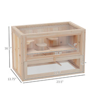 2-Level Hamster Cage Mice And Rat House, With Openable Top, Front Door, Shelf And Ladder For Hamsters, Mice And Other Sm