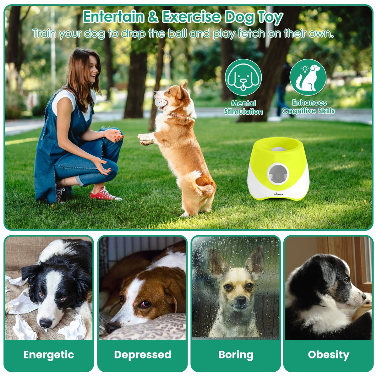 Automatic Dog Ball Launcher Rechargeable Interactive Pet Ball Thrower For Small Medium Dogs Interactive Dog Fetch Toy Wi