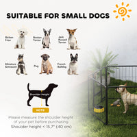 6 Panels Heavy Duty Dog Playpen Outdoor Indoor with Door & Strap, 24" Height Portable & Foldable Pet Playpen