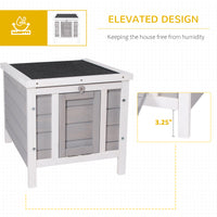 Small Wooden Rabbit Hutch Bunny Cage Guinea Pig Cage Duck House Dog House with Openable & Waterproof Roof, for Rabbits, 