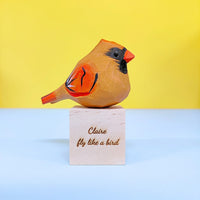 Hand Carved Cardinal Bird, Unique Gift for Loved Ones - BIG FRENCHIES