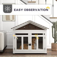 40"L Wooden Dog House Outdoor Indoor for Small, Medium, Large Dogs, with Air Vents & Elevated Removable Floor