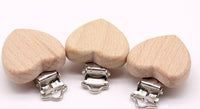 Modern Wood Naural Nipple Chain Accessories BPA Free Cute Modelling Beech Pacifier Clip Small Elephant Heart-shaped Holder for Pacifier - BIG FRENCHIES