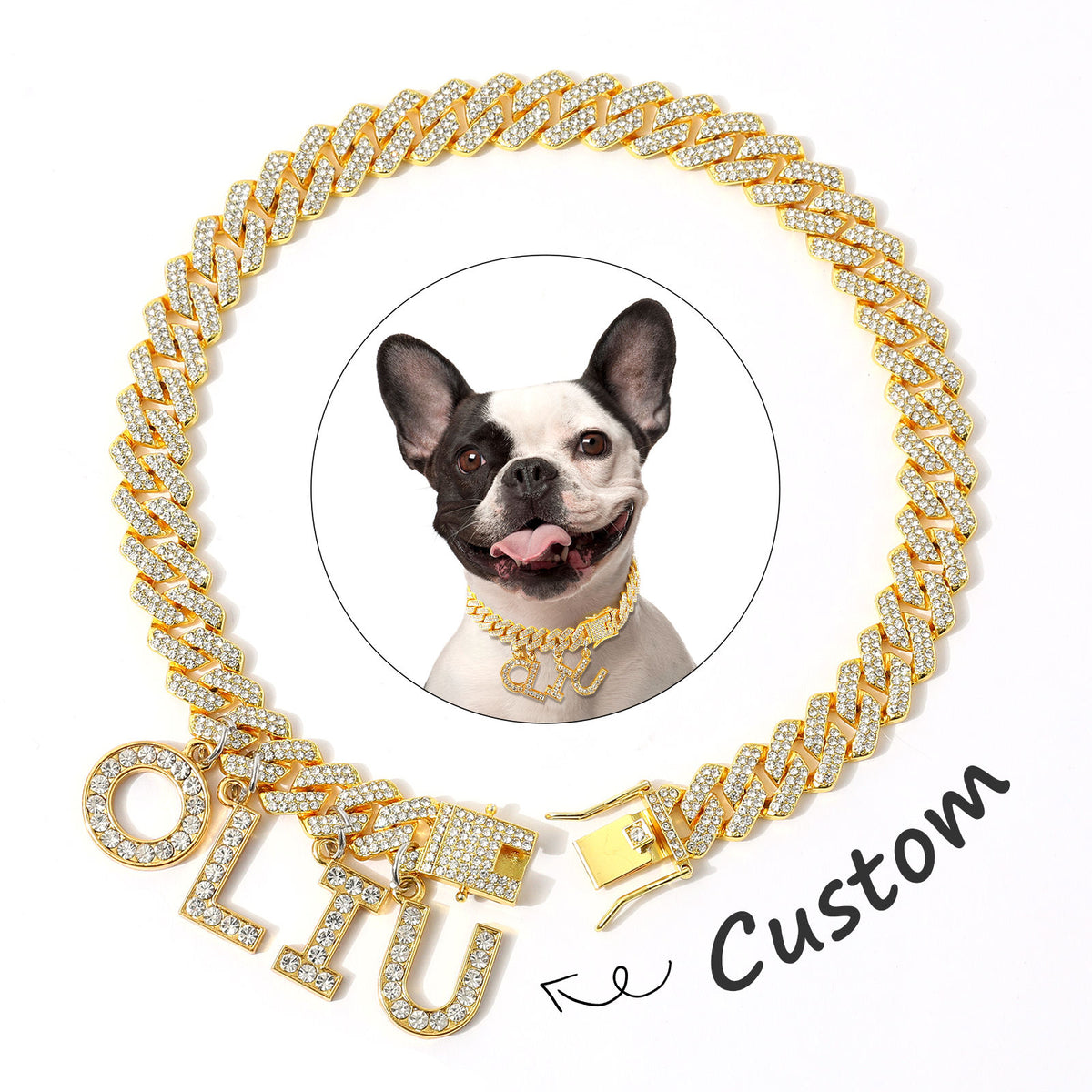 Luxury Alloy Dog Firewood Walking Collar