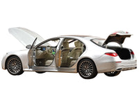 2021 Mercedes-Benz S-Class AMG Line Silver Metallic with Sunroof 1/18 Diecast Model Car by Norev