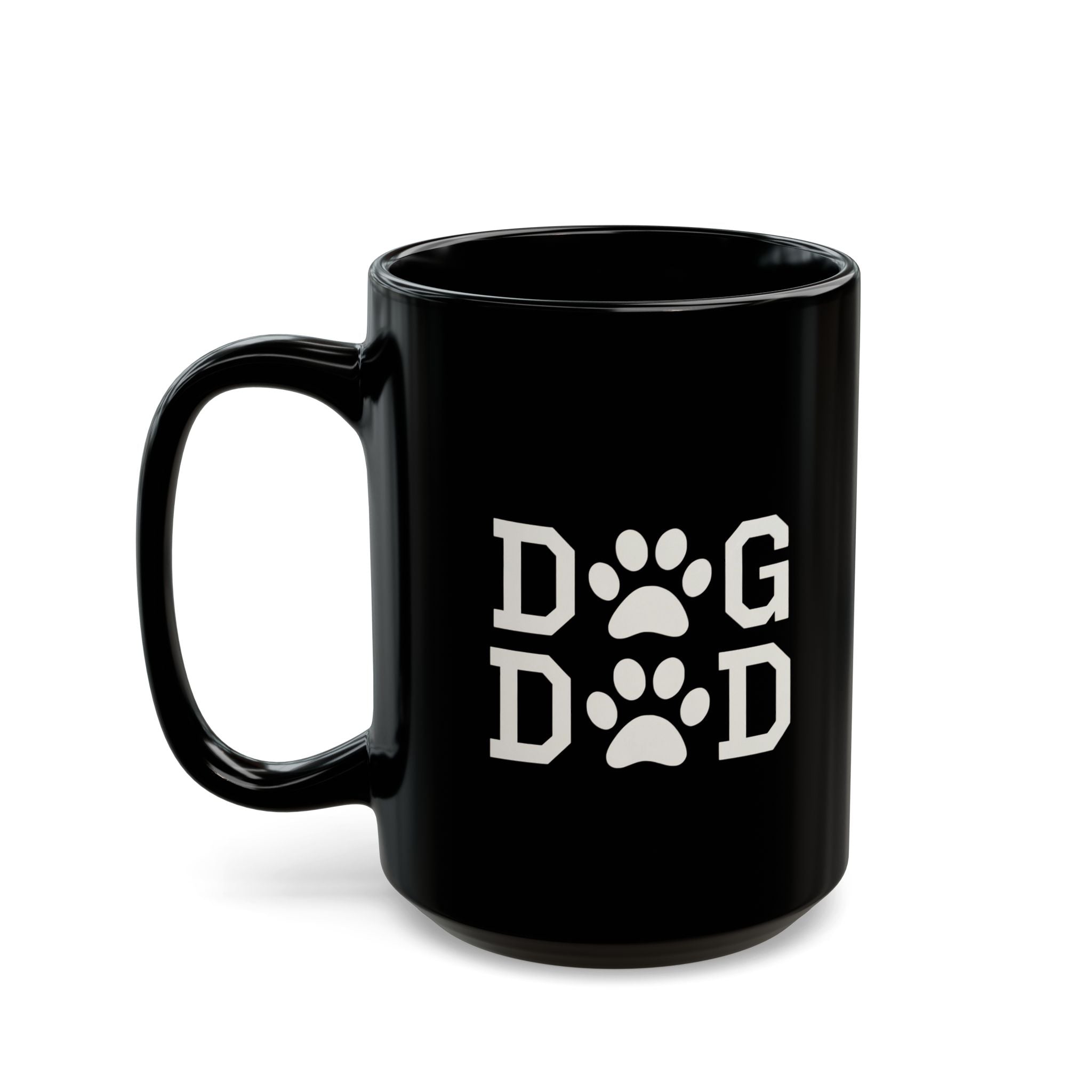 Dog Dad Black Mug
