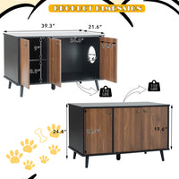 Litter Box Enclosure, Cat Litter Box Furniture With Hidden Plug, 3 Doors,Indoor Cat Washroom Storage Bench Side Table Ca