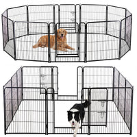 Metal Material, Foldable Pet Fence With A Door, Suitable For Small, Medium And Large-sized Dogs Outdoors