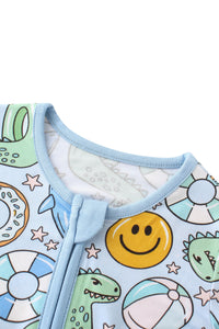 PoshTOT Summer Bamboo Baby Convertible Zippy Romper