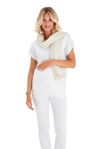 Handy Crossover Short Sleeve Cotton Maternity/Nursing Top - BIG FRENCHIES