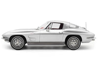 1963 Chevrolet Corvette Sting Ray Sebring Silver Metallic with Red Interior 1/18 Diecast Model Car by Norev