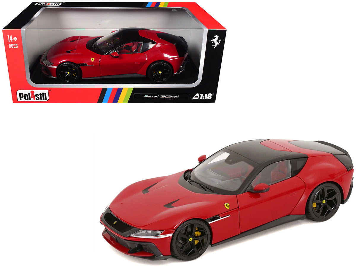 2024 Ferrari 12Cilindri Rosso Corsa Red with Black Top 1/18 Diecast Model Car by Polistil