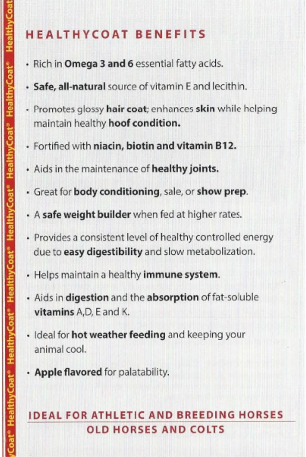 Healthy Coat Equine Horse Feed Supplement for Horses 1 Gallon