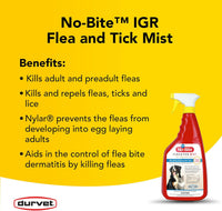 Durvet No-Bite IGR Flea and Tick Mist for Dogs and Cats 32 oz.