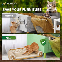 27.5" Cat Couch Scratcher Bed – Corrugated Cardboard Lounge Sofa for Indoor Cats