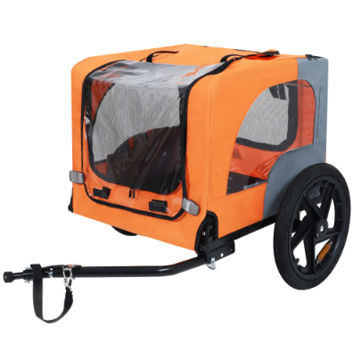 Utdoor Heavy Duty Collapsible Pet Bike Trailer With 16-Inch All Terrain Wheels & Universal Hitch Foldable Dog Cargo Carr