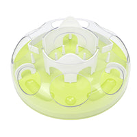 Interactive Cat Puzzle Feeder Funny Cat Puzzle Food Dispenser Enrichment Toy For Pets Play And Exercise Green
