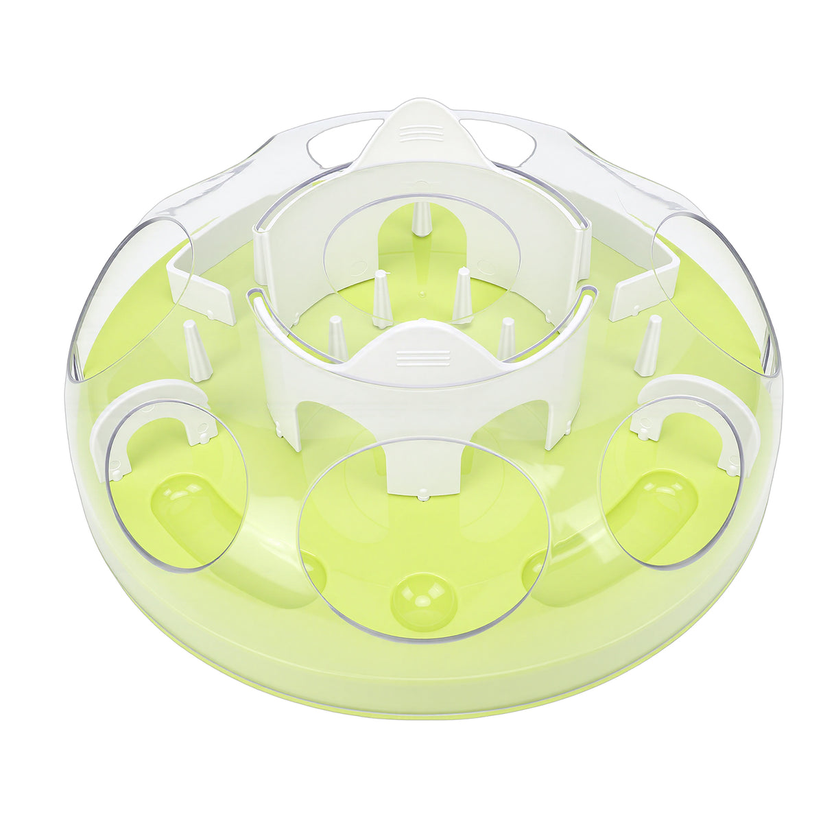 Interactive Cat Puzzle Feeder Funny Cat Puzzle Food Dispenser Enrichment Toy For Pets Play And Exercise Green