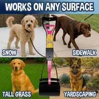 Dog Pooper Scooper Kit with Waste Bags & Holder Long Handle Cleanup Set