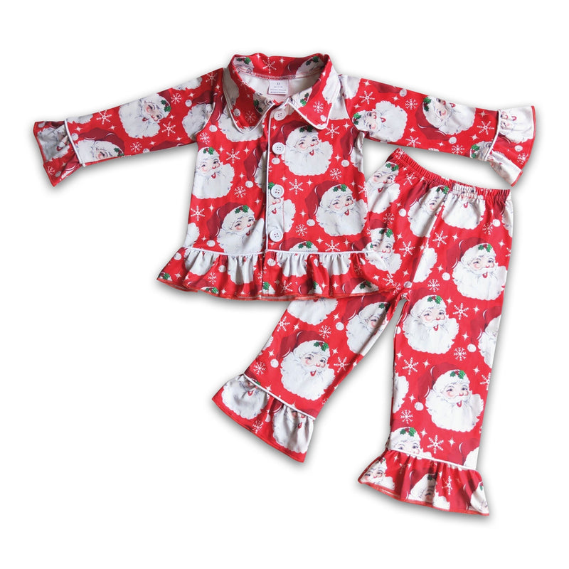 Santa print girls Chrismtas pajamas - BIG FRENCHIES