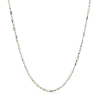 14k White Gold Diamond-Cut Alternating Bead Chain 1.5mm