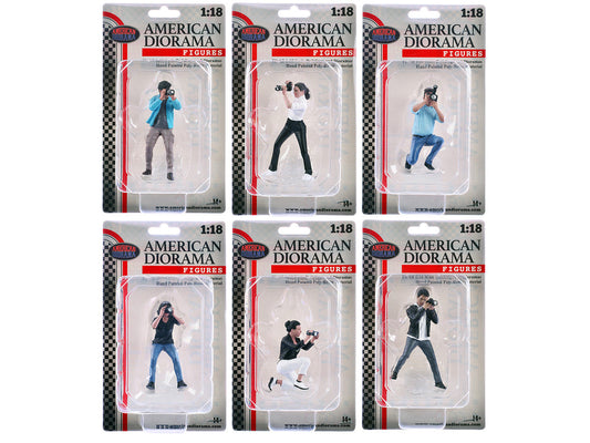 "Photographers" 6 piece Figure Set for 1/18 Scale Models by American Diorama