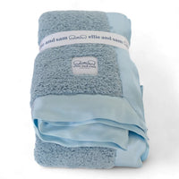 Classic Satin Border Blanket - Powder Blue - BIG FRENCHIES