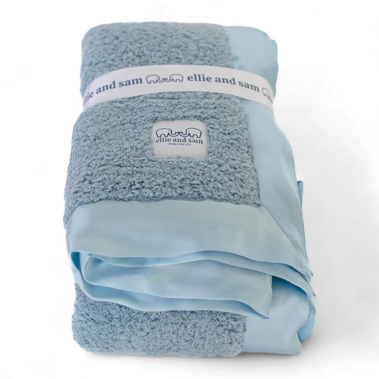 Classic Satin Border Blanket - Powder Blue - BIG FRENCHIES